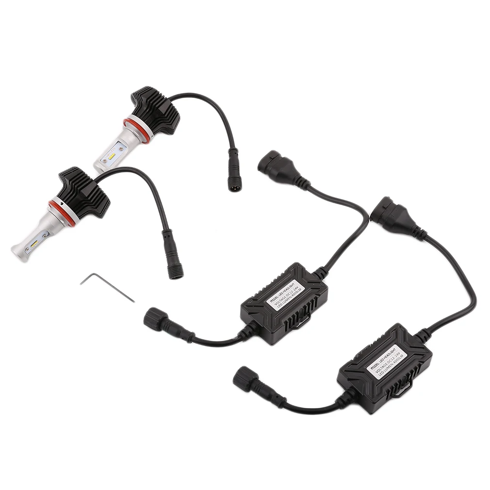 

1Pair C8 Car LED Headlamp Bulb Head lights Replace Xenon Headlights 8000lm 9V-36V 80W 6000K White LED Light