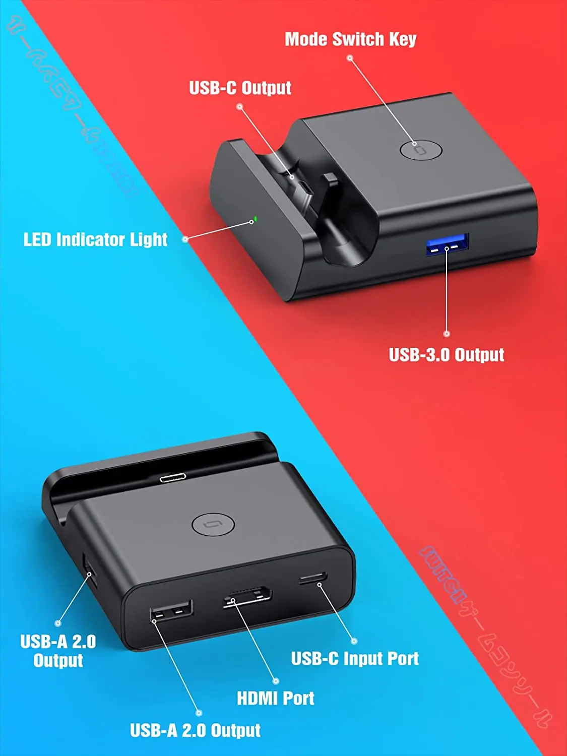 Фото Док-станция для телевизора NEWDERY для Nintendo Switch/переключателя OLED, док-станция для зарядки, адаптер 4K HDMI/USB 3.0/порт-переключатель ТВ типа C №5