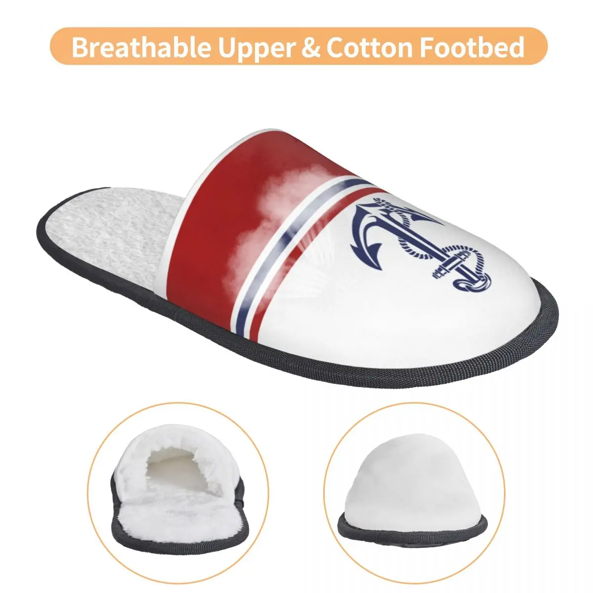 Изготовленные на заказ темно-синие полоски с морским якорем мягкие домашние