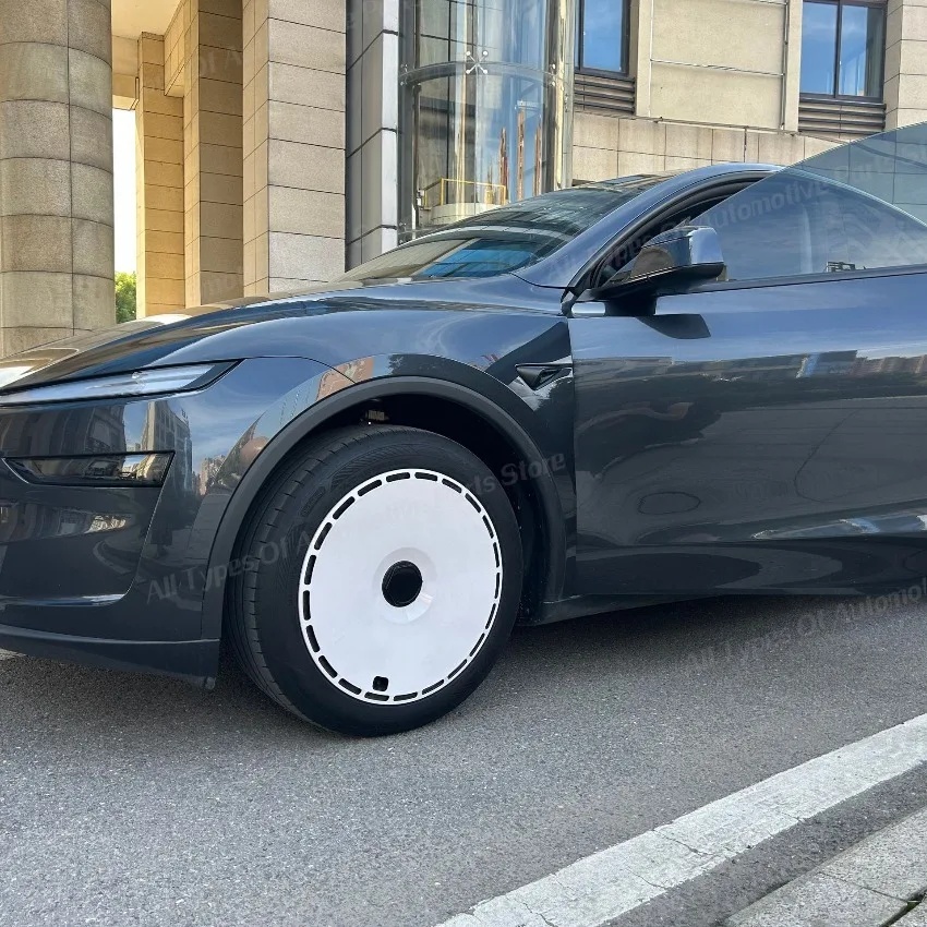 Фото 19-дюймовые колпаки на колеса для Tesla Model Y 2020-2024, 4 шт., высокопроизводительные, сменные, для тюнинга кузова №4