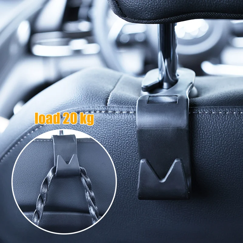 

Car Interior Bag Pouch Storage Hanger Car Rear Seat Hook Headrest Mount Duarable Hanging Holder Bearing 20kg Hooks