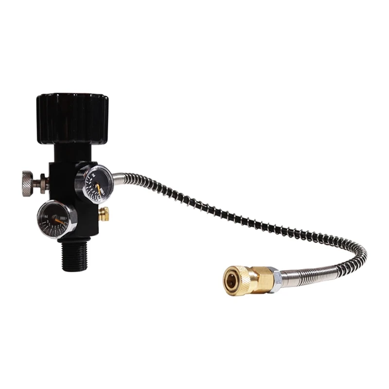 

M18X1.5 PCP Tank Dual Gauge Charging Valve Air Fill Station Gas Cylinder Refill Adapter 6000Psi With 50Cm Hose