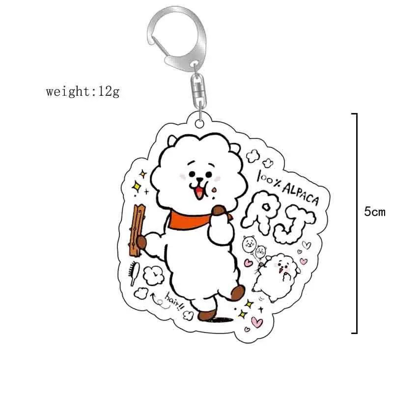 Фото Акриловый брелок BT21 с аниме-персонажами, милый, в стиле BTS, для мальчиков и девочек, подвеска на рюкзак, фанатская атрибутика, подарок, оптом. №5