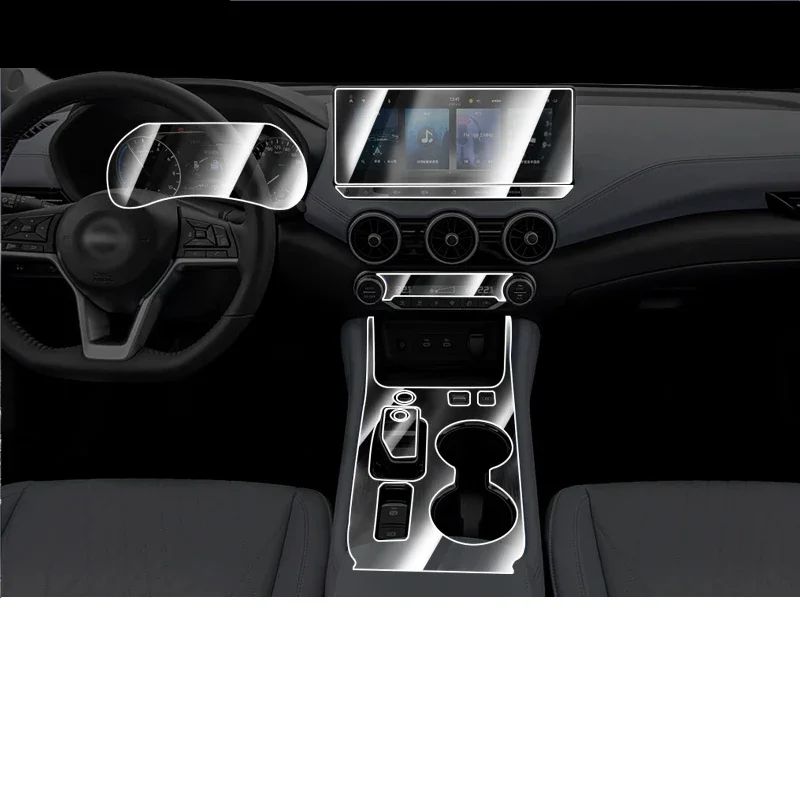 

Прозрачная защитная пленка из ТПУ для Nissan Sylphy 2023, внутренняя наклейка, центральная консоль, шестерня, навигатора, панель переменного тока, автомобильные аксессуары