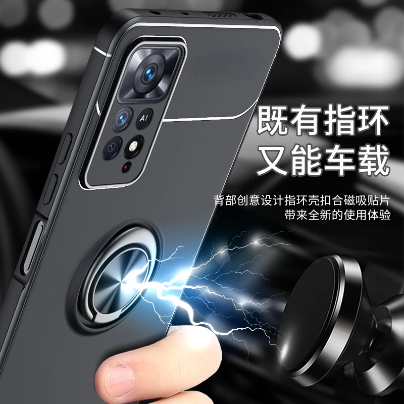 

Redmi Note 11 Pro Case for For Redmi Note 11 Pro 11S X4 X3 Pro Cover Shell Funda Megnet Stand Holder Soft Phone Bumper
