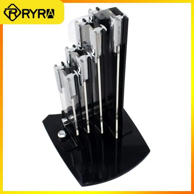 

5-Pieces Set Knife Stand , Used For 3" 4" 5" 6" Ceramic Knife + One Peeler High Grade Acrylic Knife Holder Black