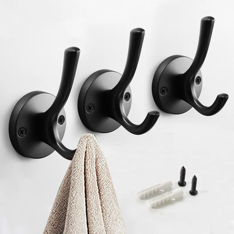 Wall-mounted Bathroom Cabinet Wardrobe Coat Aluminum Alloy Hangers Hook Coat Scarf Bag Towel Storage Hook