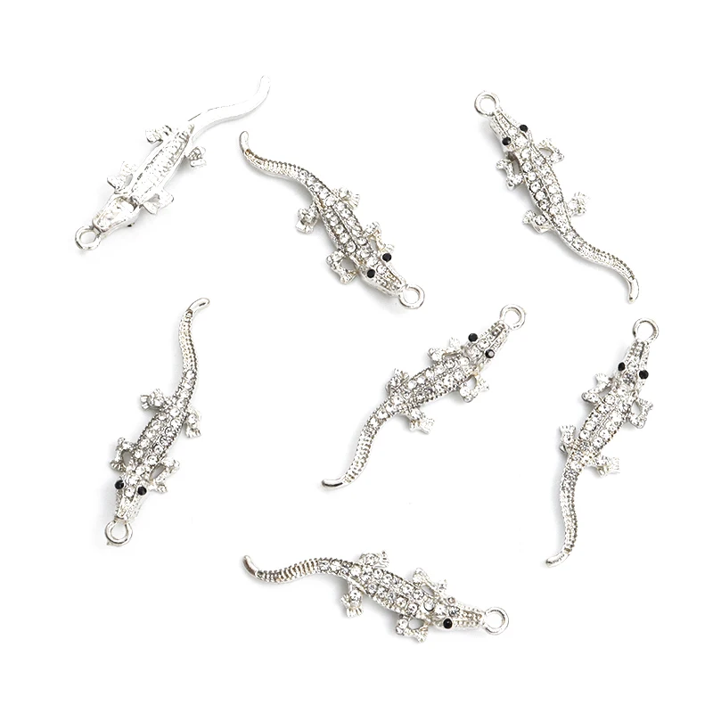 Подвески SONGDA крокодил стразы цинковый сплав 10 шт.