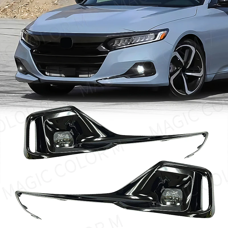

For Honda Accord 2021 2022+ Fog Lights Headlight LED DRL Daytime Running Light Fog Lamp Cover Wires Switch Car Accessories 12V