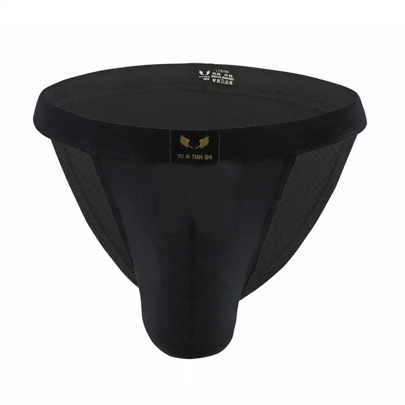 8PCS Men's Underwear Nylon Briefs Solid Mesh Breathable Mid-waist U Convex Design Dry Quickly High Fork Men's Underpants Briefs