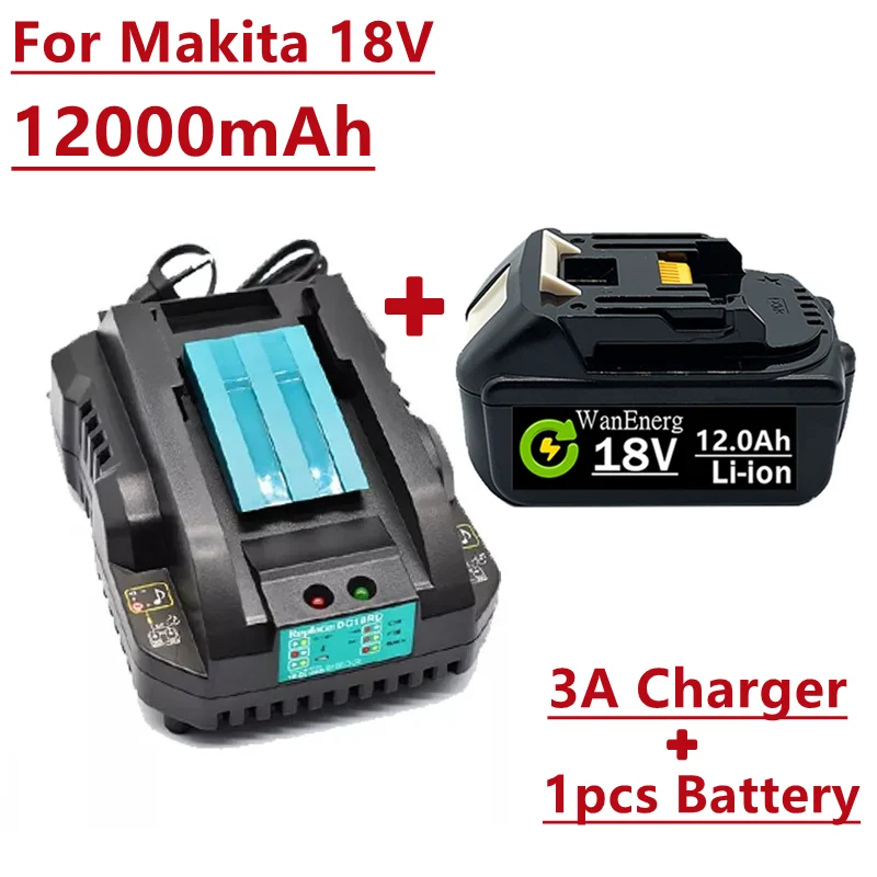 

18V Newest Rechargeable Battery For Makita Power Tools 18V 12000mAh Li-Ion Replacement BL1840 BL1850 BL1830 BL1860 BLXT400