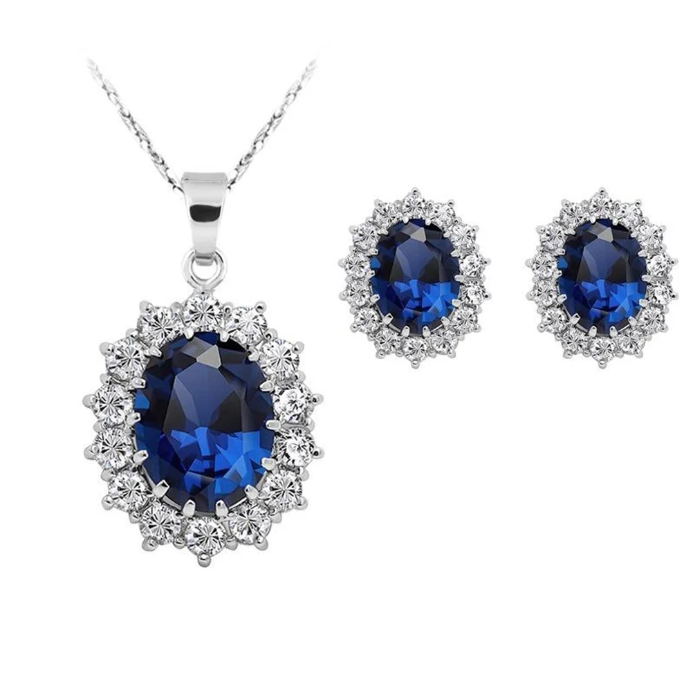 

1 Set Shiny Wedding Elegant Dress Set Necklace and Earrings