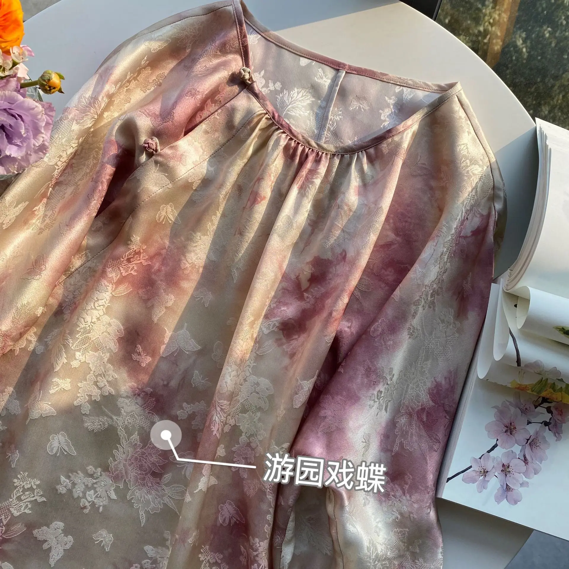 BirdTree 17 9 мм 100% шелк тутового шелкопряда винтажная Новая китайская рубашка Женская