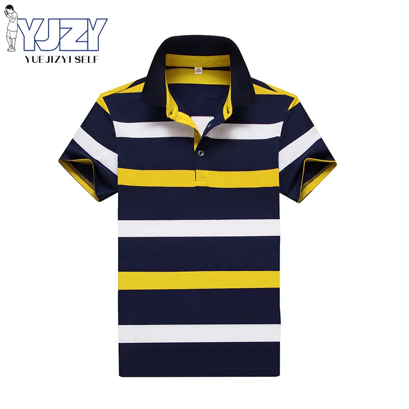 

Summer Brand Stripe Embroidery Cotton Mens Polo Shirt Short Sleeve Business Casual Breathable High Quality Fashion Men Clothing