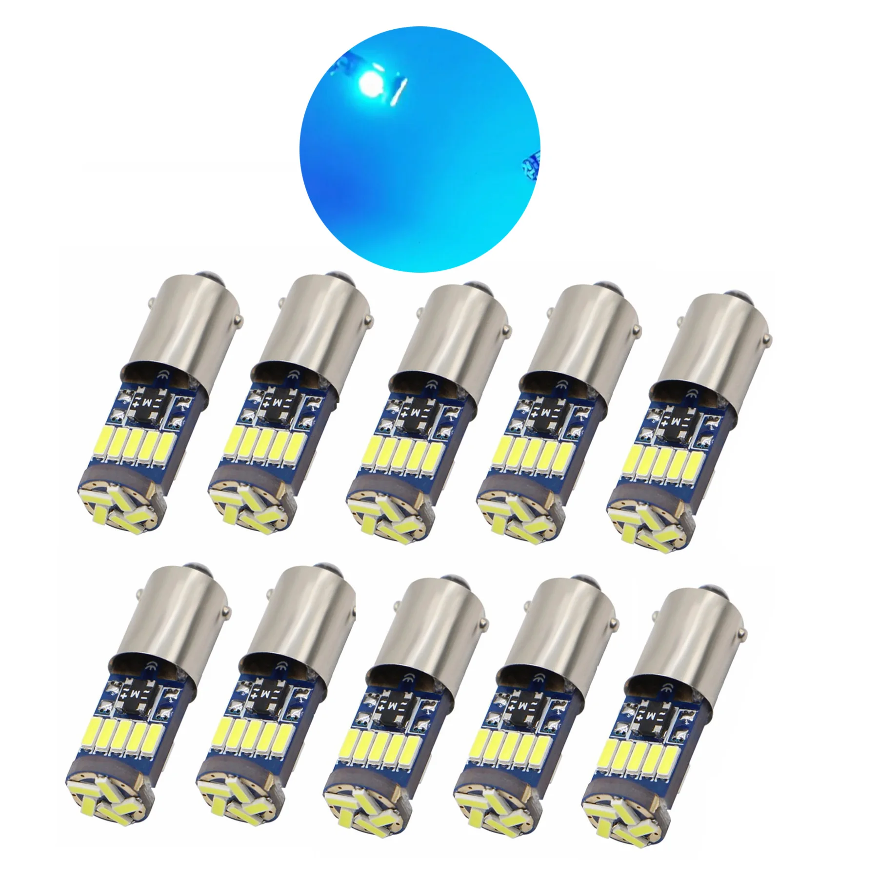 Фото 10 шт. светодиодных ламп Ba9s T4W белого света, 14-15 SMD, T11 H6W, комплект светодиодных ламп Canbus для салона автомобиля, освещения салона и карты для Audi A4 B6 B7 Sedan №2