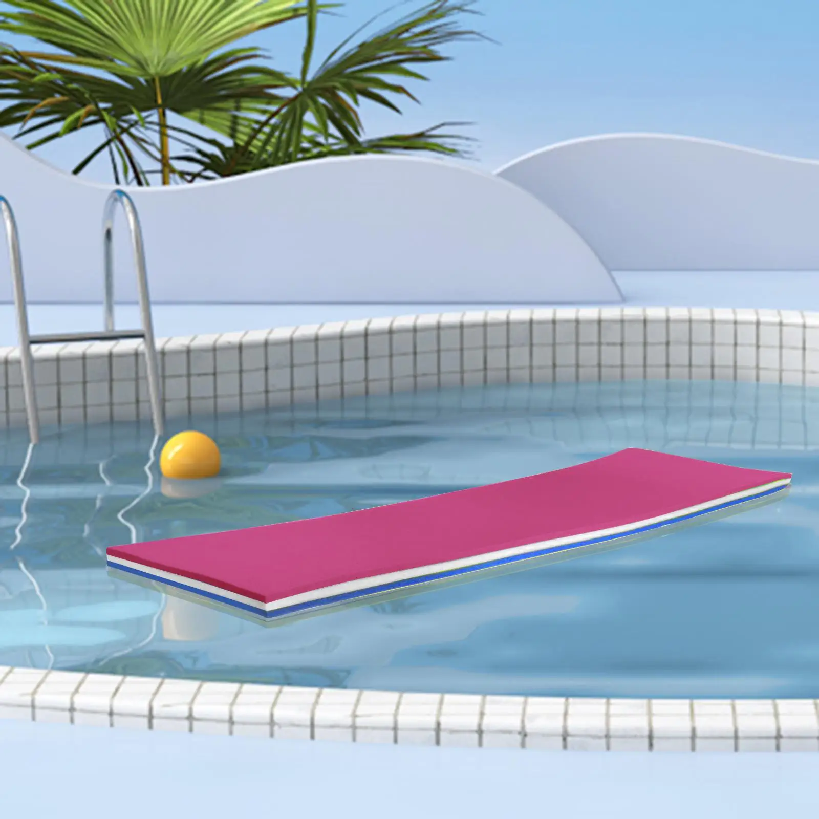 

Pool Floating Water Mat 3 Layer Water Raft 110cmx40x3.2cm Lightweight for Children and Adults Water Bed Xpe Foam Mat