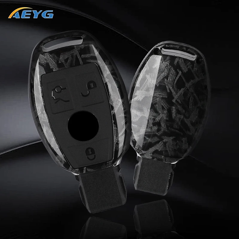 Чехол для автомобильного ключа из АБС-пластика углеродного волокна Mercedes Benz A B C E