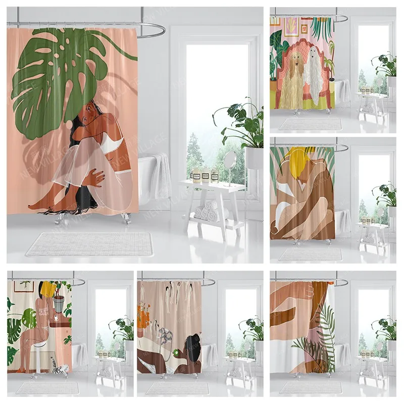 

Водонепроницаемая тканевая занавеска для душа, занавеска для ванной комнаты 180x200, занавеска для душа 240*200, скандинавский декор в стиле бохо x