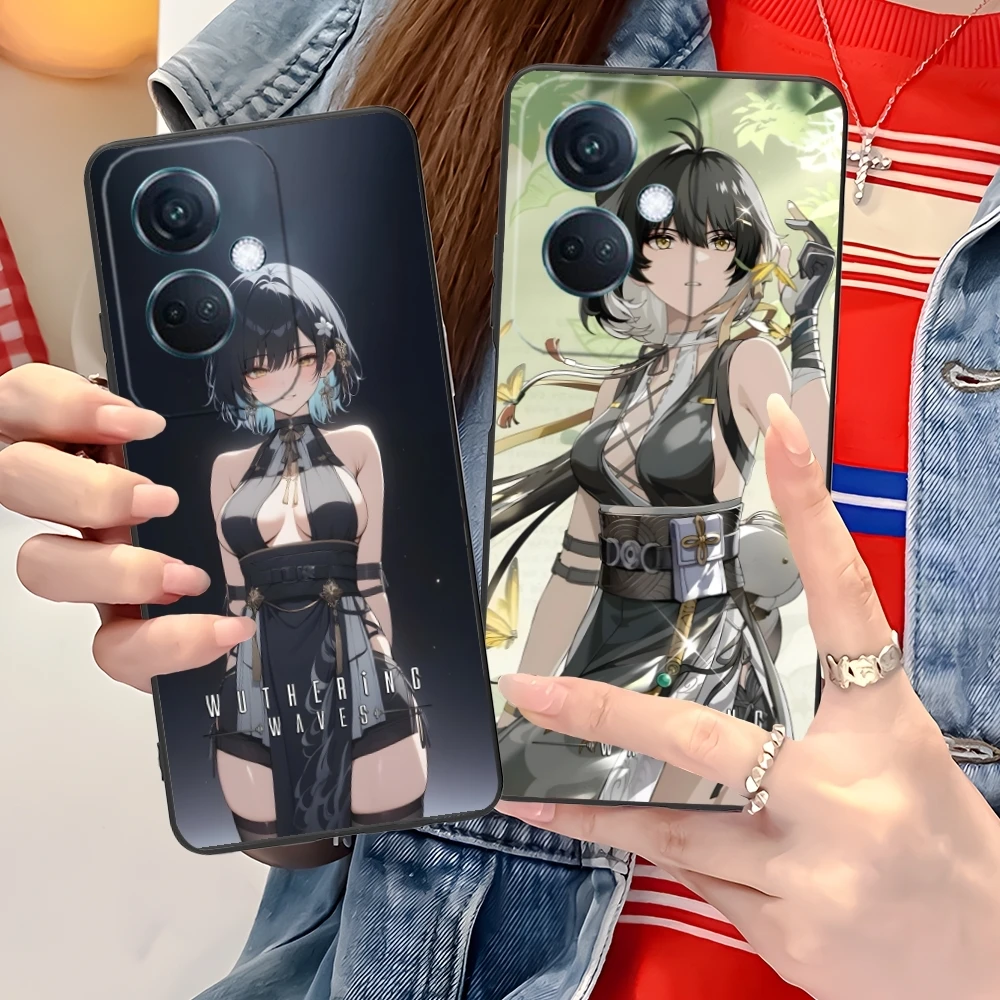 Wuthering волны Rover мобильный телефон фотоэлемент для OPPO Find X5 X3 X2 A93 Reno 8 7 Pro A74 A72 A53