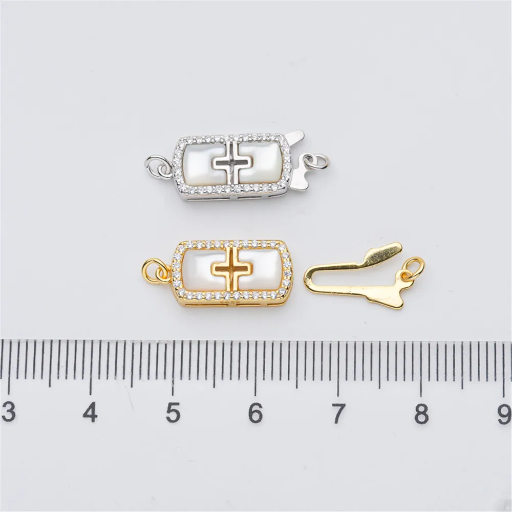 S925 Sterling silver Pearl necklace ending buckle multi hanging flower shaped connection buckle diy first accessories