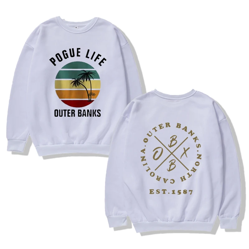 Pogue Life Oversized Pullover Outer Banks Sweatshirt Gift Obx Beach North Carolina Coast Harajuku Streetwear Unisex