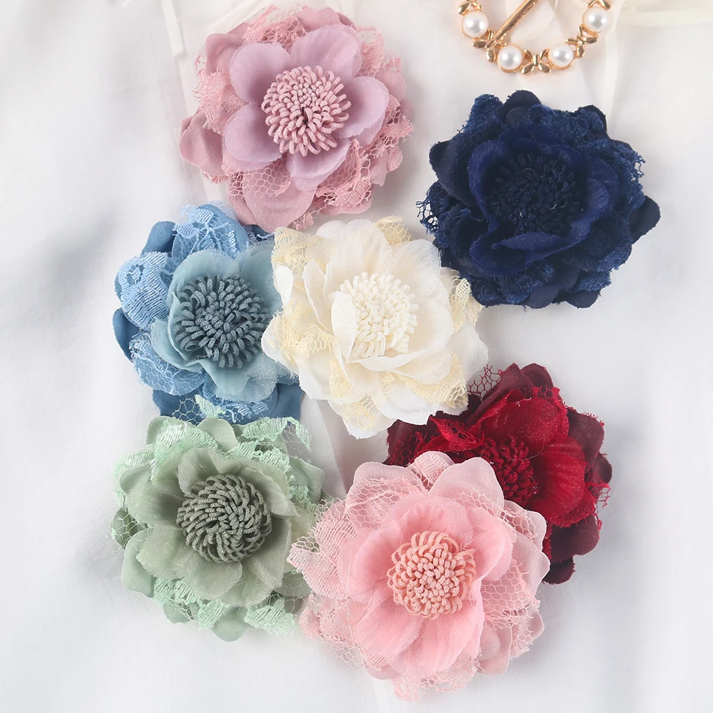 

1pcs Flower Patches Hand Stitch on Applique for Clothes Embroidered for Clothing DIY Motif Stripes Clothes Hair Clips Bow