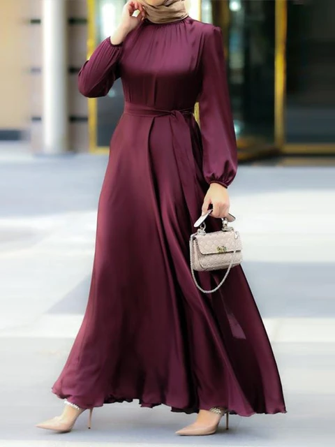 Autumn Women Abaya Muslim Dress India Abayas Ramadan Solid Dubai Turkey Islam Morocco Kaftan Robe Longue Vestidos Largos 2022 2