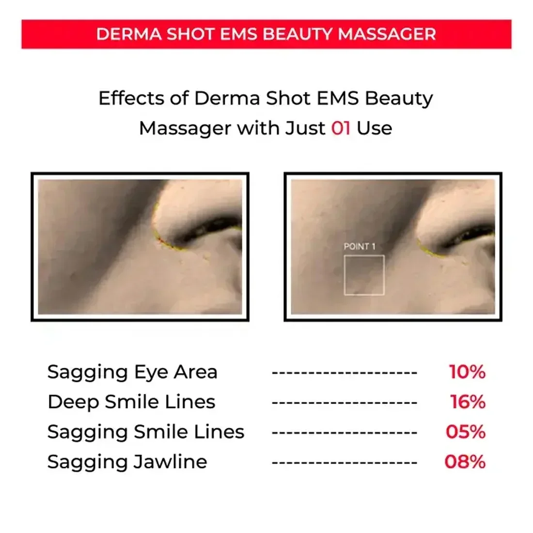 Домашнее использование 10 минут от Derma Shot Ems роликовый массажер для подтяжки лица