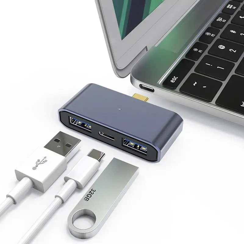 

3 In 1 Type C Adapter Compatible USB 3.0 Charging Adapter USB C Hubs USB 3.0 Dock Station Splitter For Laptop