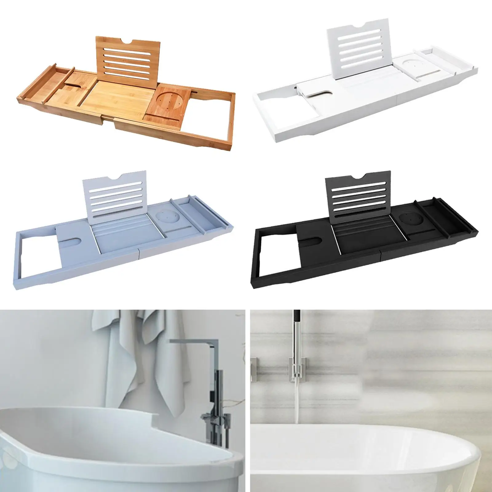Расширяемый бамбуковый поднос для ванны премиум-класса душа стойка хранения