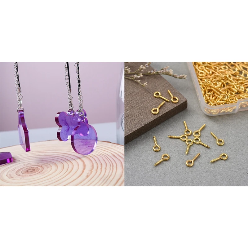 Овечьи глаза искусственные гвозди в коробке Золотая и эпоксидная форма сделай