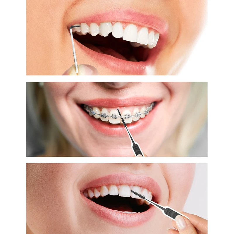 Новинка 100 шт. мягкая силиконовая чистящая нить для межзубной чистки зубная щетка