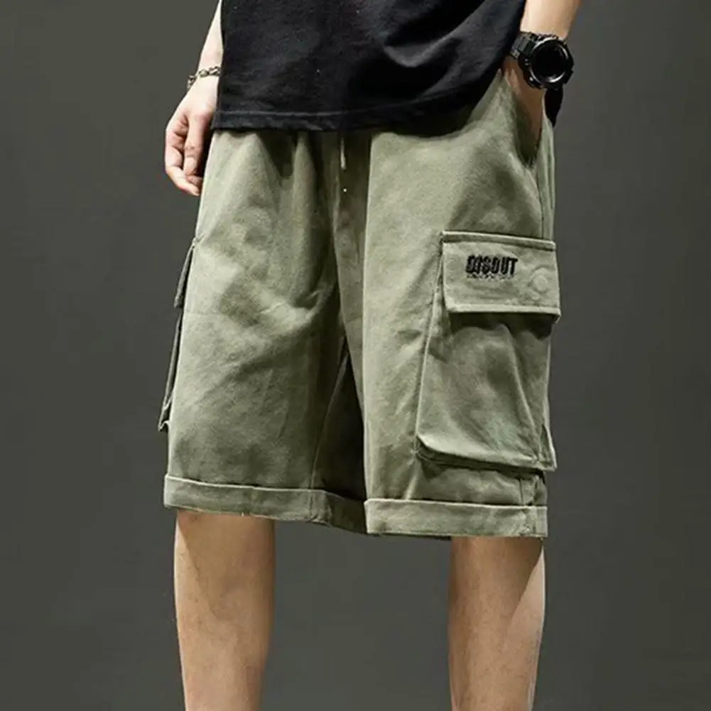 

Trendy Straight Pattern Deep Crotch Cargo Shorts Men Shorts No Constraint Big Flap Pockets