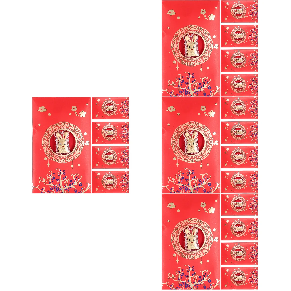 

20 красных конвертов, красные пакеты, китайский новогодний кролик, Подвесные карманы