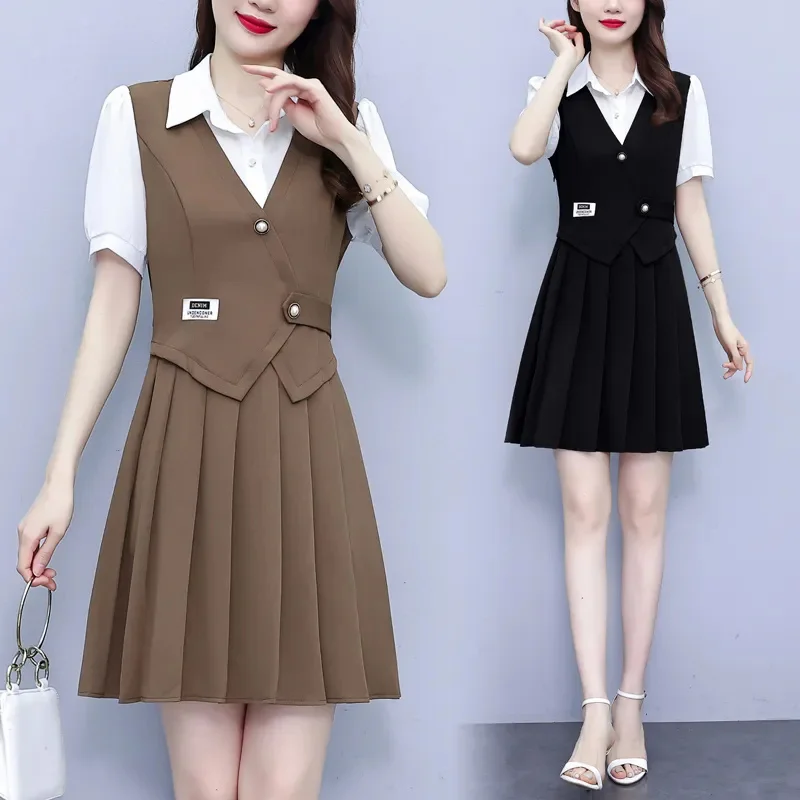 Женское платье больших размеров модное шифоновое женская плиссированная юбка с