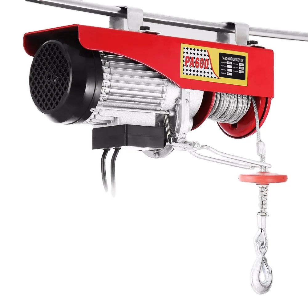

New 1320lbs Mini Electric Hoist Crane Overhead Garage Winch Remote Control Auto Lift