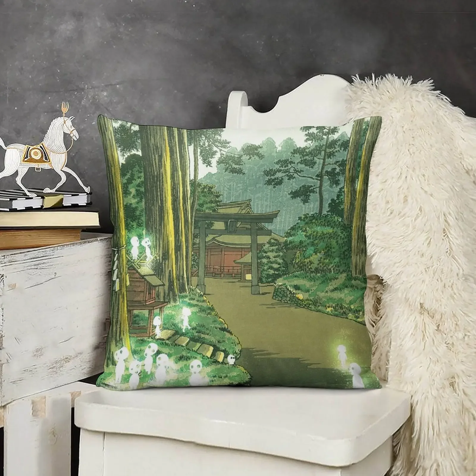 Декоративная подушка Forest Spirit Kodama детская наволочка с вышивкой чехол для подушки