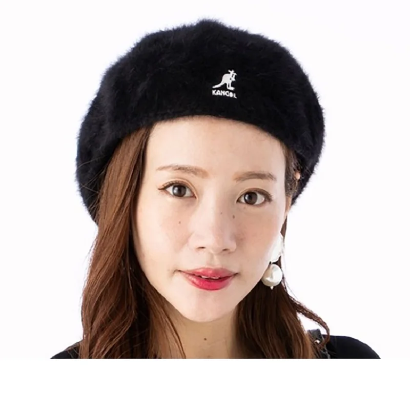 

2022 Women Caps Beret Girl French Artist Hand Knitted Imitation Female Vintage Plain Elegant Navy Caps Freeshipping for Sale