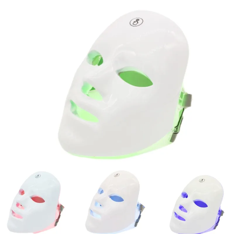 

USB Charge 7Colors LED Facial Mask Photon Therapy Skin Rejuvenation Anti Acne Wrinkle Removal Skin Care Mask Skin Brightening