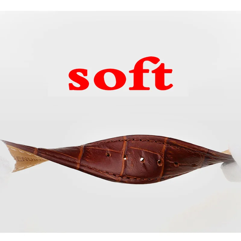 20mm x 12mm 18mm x 10mm Genuine Leather Watchband  for Pasha Men Women Watch Band Butterfly Clasp Wrist Strap