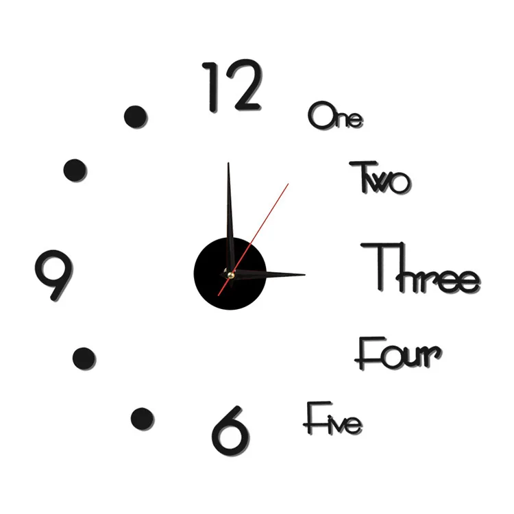 

3d Mute Wall Clock Creative Watches Home Living Room Decoration Simple Modern Style Free Installation Acrylic Wall Decor Clock