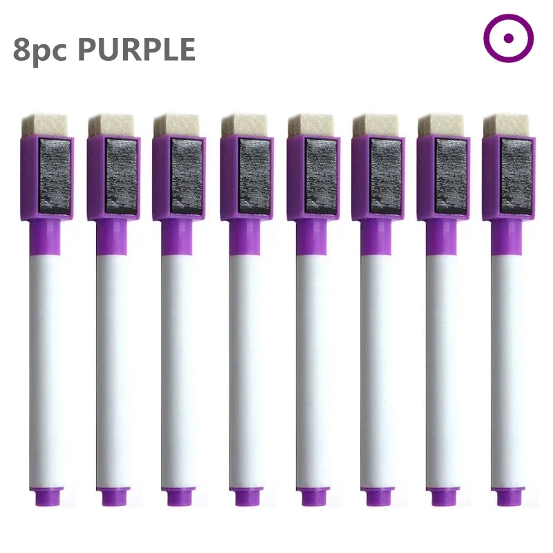 

8 Упаковок Магнитных Цветных Маркеров Для Белой Доски Со Встроенным Ластиком, Двухцветные Чернила