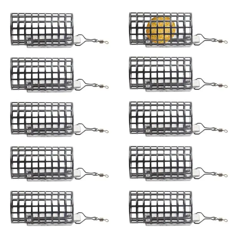 

10 Pcs Carp Fishing Bait Feeder Lure Holder Trap Fishing Cage Basket Metal Fishing Cage Basket Feeder Fishing Accessories