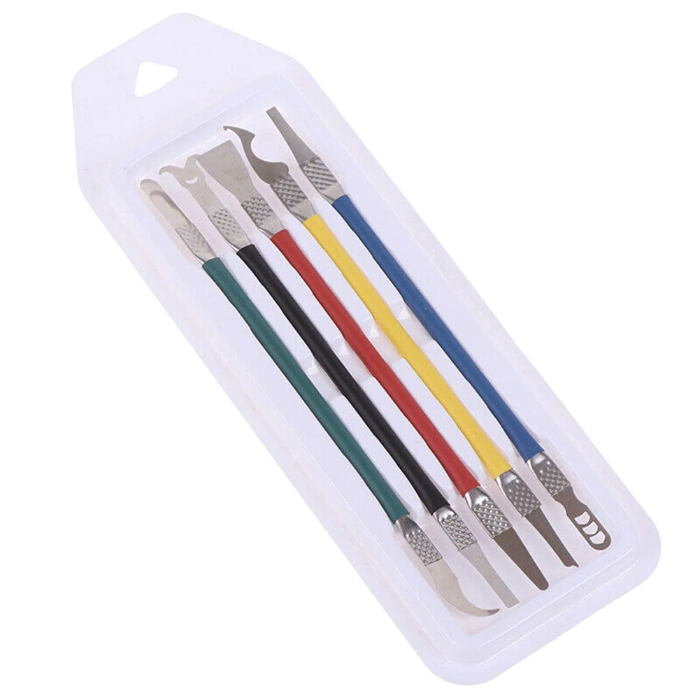 

5Pcs/Set Removal Crowbar Bouble-Head Dual-use BGA CPU Glue Removal Metal Disassembly For Mobile Phone Repair Crowbar Tool