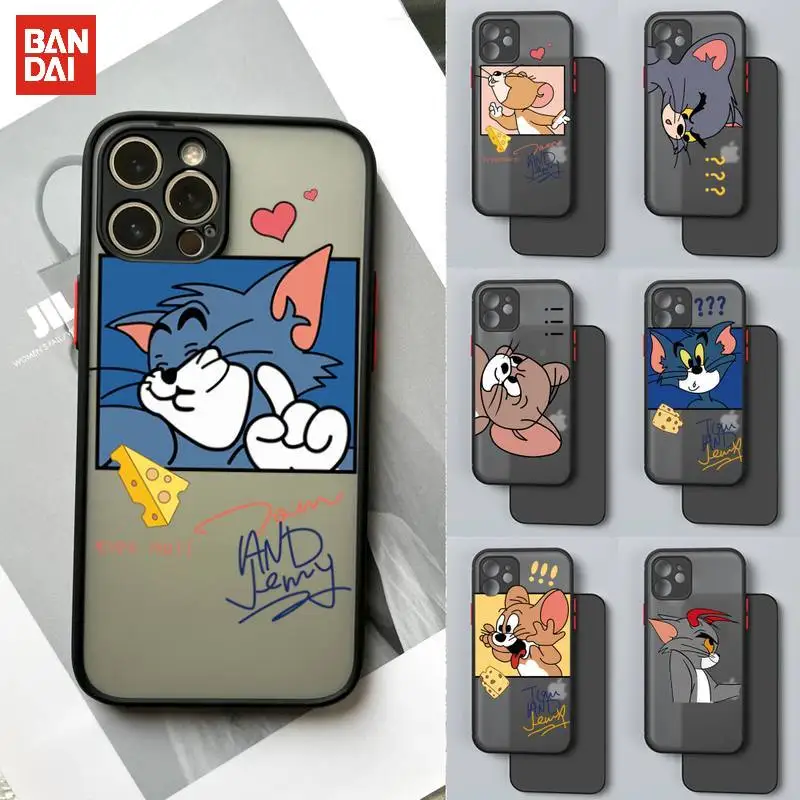 

BANDAI Tom And Jack Phone Case Luxury Silicone Shockproof Matte For Iphone 7 8 Plus X Xs Xr 11 12 13 Mini Pro Max Funda