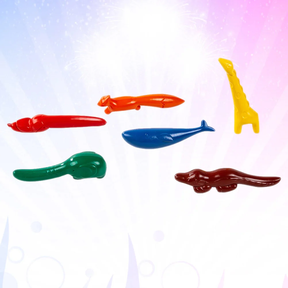 6 шт. карандаш в форме животного обучающий восковой цветов красочный животных