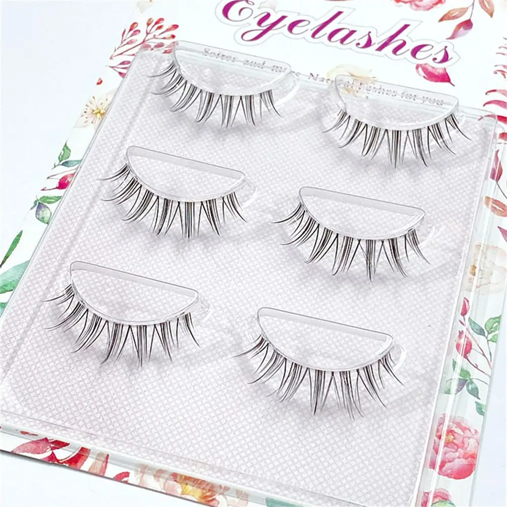 

Newbie Makeup Natural Single Cluster Short Soft Makeup Tools False Eyelashes Cross Messy Makeup Lashes