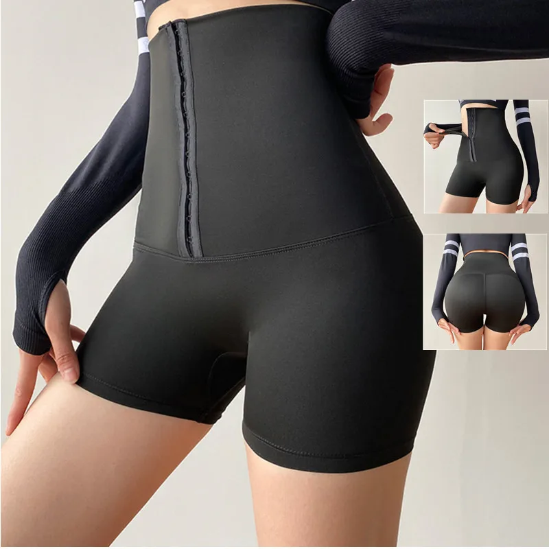 

Women Firm Tummy Control with Hook Butt Lifter Shapewear Panties High Waist Trainer Body Shaper Shorts Female Slimming Buckle