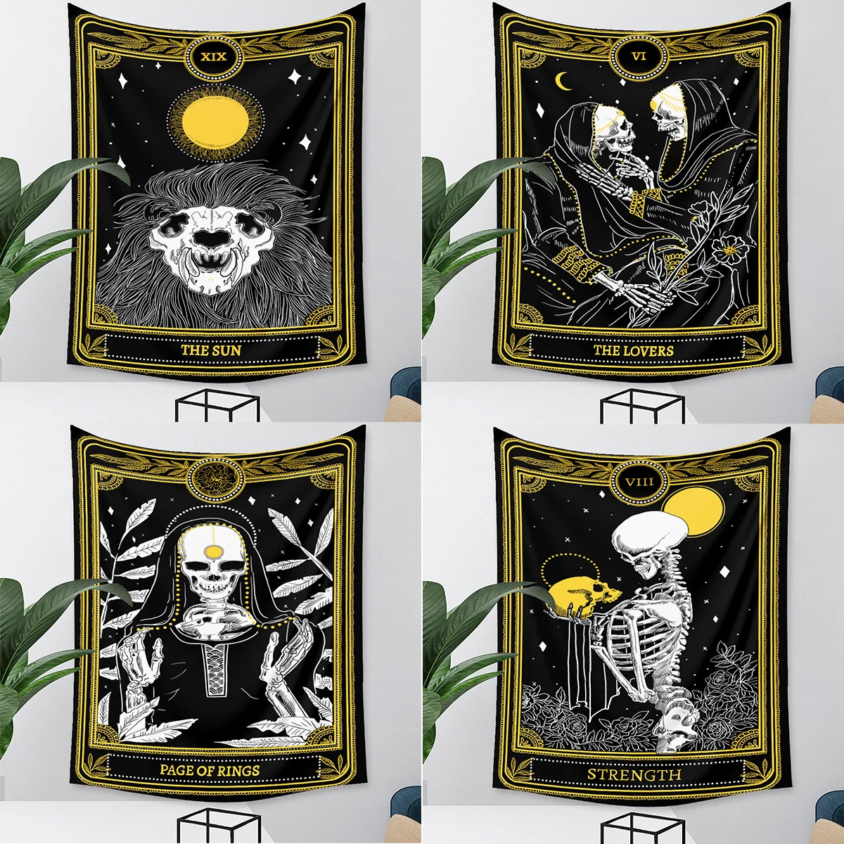 

2022 New Europe Style Tarot Tapestry Home Decoration Wall Hanging Psychedelic Background No Fade Bohemian Divination Decor Cloth