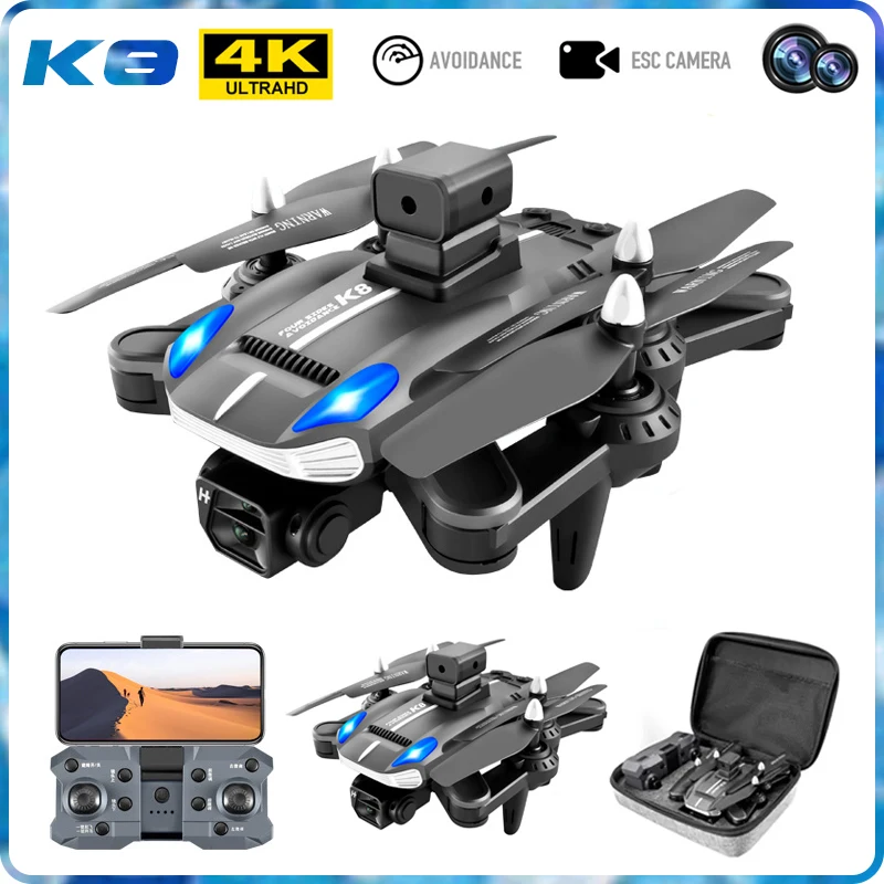 New K8 Pro Drone 4K Professional HD ESC Camera Obstacle Avoidance Optical Flow Positioning Foldable Quadcopter Drones Toys Gift